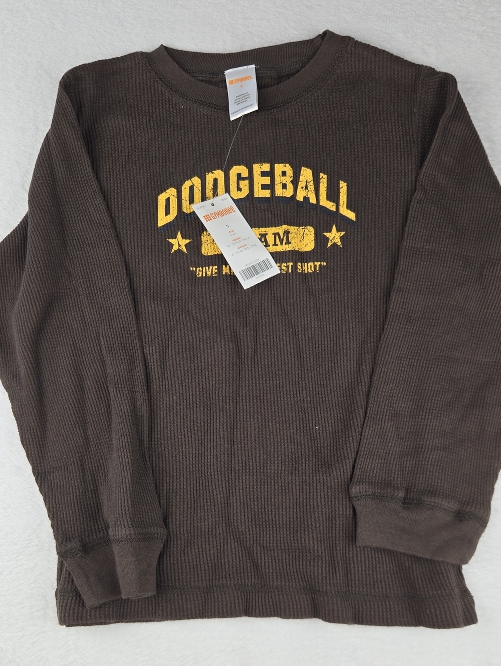 NWT Gymboree Long Sleeve Waffle Knit Dodgeball T-Shirt Size 5
